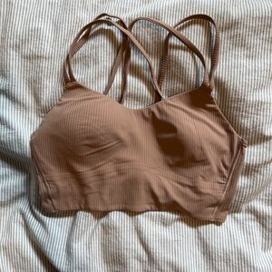 Lululemon Tan Like a Cloud Ribbed Longline Bra